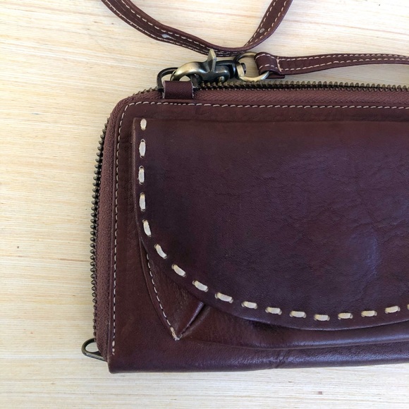 Leather purse / clutch / crossbody bag. Brown. - Picture 5 of 15